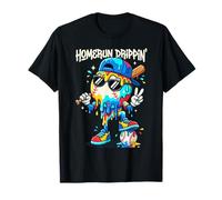 Homerun Drippin Cool Melting Baseball Graffiti Boys T-Shirt