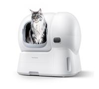 homerunPET Bac à litière et toilette intelligente automatique pour chat, extra-large - 106 L, avec auto-recharge, sécurité anti-pincement, jusqu'à - 20 kg