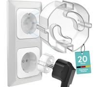 Homery - Lot de 20 cache-prises pour enfants à planter sans colle - Sécurité enfant transparente - Montage facile et environnement sûr pour bébés et jeunes enfants