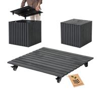 HOMERZO Chariot pour plantes résistant aux intempéries - Charge maximale : 90 kg - Planche à roulettes pour plantes - Soucoupe - Rouleau de fleurs - Avec 2 bloqueurs (anthracite, 58 x 58 cm)