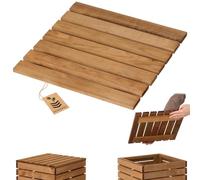 HOMERZO Couvercle en bois pour jardinière, imprégné, convient aux pots de fleurs, marron, 36 x 36 cm, vertical et horizontal