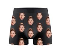 HOME'S FRIEND Calecon Personnalise Homme XS-3XL, Boxer Personnalisé Homme avec Texte d'image, Calecons Hommes pour Papa Mari Petit Ami,Cadeau Personnalisable