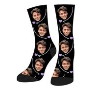 HOME'S FRIEND Personnalisées Chaussettes Avec Photo Et Texte, Chaussette Personnalisé Photo,Cadeaux personnalisés pour hommes femmes,Saint-Valentin Chaussettes amusantes
