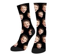 HOME'S FRIEND Personnalisées Chaussettes Avec Photo Et Texte, Chaussette Personnalisé Photo,Cadeaux personnalisés pour hommes femmes,Saint-Valentin Chaussettes amusantes