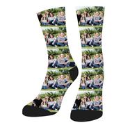 HOME'S FRIEND Personnalisées Chaussettes Avec Photo Et Texte, Chaussette Personnalisé Photo,Cadeaux personnalisés pour hommes femmes,Saint-Valentin Chaussettes amusantes