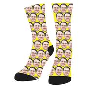 HOME'S FRIEND Personnalisées Chaussettes Avec Photo Et Texte, Chaussette Personnalisé Photo,Cadeaux personnalisés pour hommes femmes,Saint-Valentin Chaussettes amusantes