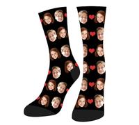HOME'S FRIEND Personnalisées Chaussettes Avec Photo Et Texte, Chaussette Personnalisé Photo,Cadeaux personnalisés pour hommes femmes,Saint-Valentin Chaussettes amusantes