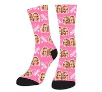 HOME'S FRIEND Personnalisées Chaussettes Avec Photo Et Texte, Chaussette Personnalisé Photo,Cadeaux personnalisés pour hommes femmes,Saint-Valentin Chaussettes amusantes