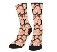 HOME'S FRIEND Personnalisées Chaussettes Avec Photo Et Texte, Chaussette Personnalisé Photo,Cadeaux personnalisés pour hommes femmes,Saint-Valentin Chaussettes amusantes