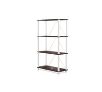 HOMES: Inside + Out Apexa Étagère moderne à 4 niveaux pour objets de collection, assemblage facile, organiseur de rangement pour salon, chambre à coucher, bureau, garage, expresso