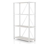 Homes: Inside + Out Apexa Étagère Moderne à 4 Niveaux pour Objets de Collection, Assemblage Facile, Organiseur de Rangement pour Salon, Chambre à Coucher, Bureau, Gris Taupe