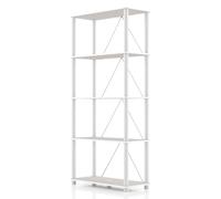 HOMES: INSIDE + OUT Apexa Étagère Moderne à 5 Niveaux pour Objets de Collection, Assemblage Facile, Organiseur de Rangement pour Salon, Chambre à Coucher, Bureau, Garage, Gris Taupe