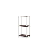 HOMES: Inside + Out Apexa Étagère moderne étroite à 3 niveaux pour objets de collection, assemblage facile, organiseur de rangement pour salon, chambre, bureau, garage, expresso