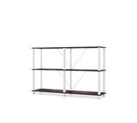 HOMES: Inside + Out Apexa Étagère moderne extra large à 3 niveaux pour objets de collection, table console à monter facilement, organiseur de rangement pour salon, chambre à coucher, bureau, expresso