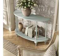 HOMES: Inside + Out Isalyn Console moderne en forme de demi-lune avec pieds tournés, meuble d'appoint en bois pour salon, couloir, entrée, petits espaces, vert menthe