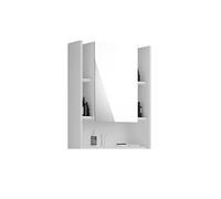 homes&jones Salle de Bains Armoire à Miroir Meuble Miroir de Salle de Bain Venice, matériau en Bois, Blanc Brillant, 60 x 77 x 17 cm avec Tablette