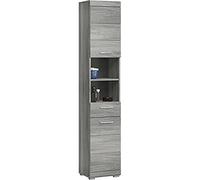 homes&jones Salle de Bains Soul, Armoire Haute, Armoire, matériau en Bois, Argent fumé, 37 x 191 x 31 cm