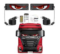 Homesally 2pcs 92mmx374mm,Yeux de Diable pour Voitures, Grand Écran LED Flexible Programmable, Yeux LED pour Voiture, Écran Doux Avec ContrôLe par Application pour Voiture, Camion, Vitrine de Magasin