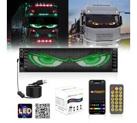 Homesally 7x17.3cm,Yeux LED pour Camion, Plaque Lumineuse Camion Yeux, Yeux LED Voiture, a Monter Soi-même, Programmables avec Télécommande, Écran LED Flexible