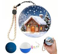 Homesally Boule Mémoire 7 cm, Sphère Cristal 3D avec Lecture Vidéo, Décoration Personnalisée avec Vidéos et Photos pour Noël Anniversaire,Bleu,WiFi