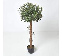 HOMESCAPES Arbre Artificiel Olivier en Pot, 120 cm