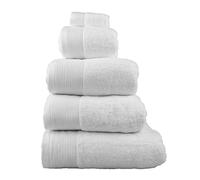 HOMESCAPES Carré éponge 30 x 30 cm en 100% Coton égyptien Premium 700 g/m², Lot de 2, Linge de Bain Blanc