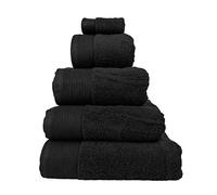 HOMESCAPES Carré éponge 30 x 30 cm en 100% Coton égyptien Premium 700 g/m², Lot de 2, Linge de Bain Noir