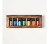 HOMESCAPES Coffret Huiles Essentielles Chakra 7 x 10 ML | 7 Parfums Lotus Jasmin Eucalyptus Rose Lavande Citronnelle Cèdre, Set Aromathérapie Méditation Yoga et Relaxation