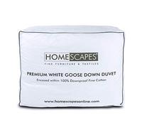 HOMESCAPES Couette été légère 230x220 cm Naturelle Premium en Plumes et Duvet d’oie 4.5 Tog Certifiée Oeko-TEX - Lavable en Machine et hypoallergénique - 2 Personnes