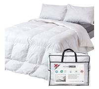 HOMESCAPES Couette été Ultra légère 155x220 cm en Plumes et Duvet d’oie 2.5 Tog Certifiée Oeko-TEX - Lavable en Machine et hypoallergénique - 1 Personne
