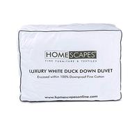 HOMESCAPES Couette tempérée Printemps/Automne 230x220 cm, Couette Naturelle de Luxe en Duvet de Canard 10.5 Tog