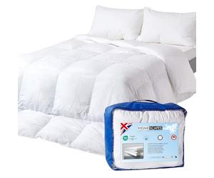 HOMESCAPES Couette tempérée Printemps/Automne 260x220 cm, Couette en Microfibre Ultra Douce 10.5 Tog, Anti acariens et hypoallergénique