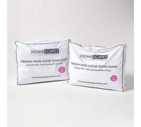 HOMESCAPES Couettes 4 Saisons 135x200 cm, Lot de 2 Couettes Naturelles Premium en Duvet d’oie 9 + 4.5 Tog