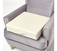HOMESCAPES Coussin d’Assise déhoussable en Coton, Coussin rehausseur de Chaise et Fauteuil, 50x50x10 cm Beige