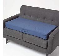 HOMESCAPES Coussin d’Assise pour canapé 2 Places, Coussin rehausseur déhoussable en Coton, Bleu Marine, 100 x 50 x 10 cm