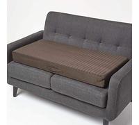 HOMESCAPES Coussin d’Assise pour canapé 2 Places, Coussin rehausseur déhoussable en suédine, Chocolat, 100 x 50 x 10 cm