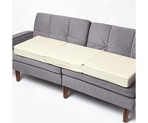 HOMESCAPES Coussin d’Assise pour canapé 3 Places, Coussin rehausseur déhoussable en Coton, Beige, 150 x 50 x 10 cm