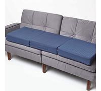 HOMESCAPES Coussin d’Assise pour canapé 3 Places, Coussin rehausseur déhoussable en Coton, Bleu Marine, 150 x 50 x 10 cm