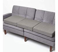 HOMESCAPES Coussin d’Assise pour canapé 3 Places, Coussin rehausseur déhoussable en Coton, Gris foncé, 150 x 50 x 10 cm