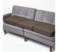 HOMESCAPES Coussin d’Assise pour canapé 3 Places, Coussin rehausseur déhoussable en suédine, Chocolat, 150 x 50 x 10 cm