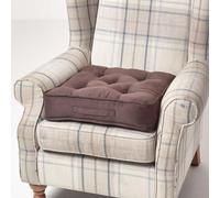 HOMESCAPES Coussin d’Assise rehausseur, Coussin de Sol en suédine Chocolat, 50 x 50 x 10 cm
