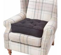 HOMESCAPES Coussin d’Assise rehausseur, Coussin de Sol en suédine Noir, 50 x 50 x 10 cm