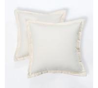 HOMESCAPES Coussin d’extérieur imperméable Beige, Coussin de Jardin carré 45x45 cm, Décoration Jardin extérieur - Lot de 2 Coussins pour Salon de Jardin