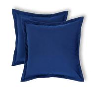 HOMESCAPES Coussin d’extérieur imperméable Bleu Marine, Coussin de Jardin carré 45x45 cm, Décoration Jardin extérieur - Lot de 2 Coussins pour Salon de Jardin