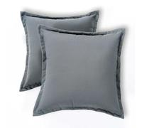 HOMESCAPES Coussin d’extérieur imperméable Gris, Coussin de Jardin carré 45x45 cm, Décoration Jardin extérieur - Lot de 2 Coussins pour Salon de Jardin