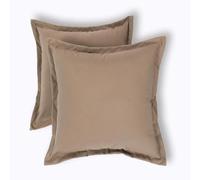 HOMESCAPES Coussin d’extérieur imperméable Taupe, Coussin de Jardin carré 45x45 cm, Décoration Jardin extérieur - Lot de 2 Coussins pour Salon de Jardin