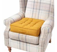 HOMESCAPES Coussin d'assise rehausseur en Coton carré 50 x 50 cm - Jaune Moutarde