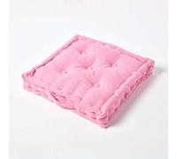 HOMESCAPES Coussin de Chaise de Couleur Rose Fait en 100% Coton de 40x40 cm pour Chaise de Salon et Chaise de Jardin