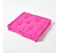 HOMESCAPES Coussin de Chaise de Couleur Rose Fuchsia Fait en 100% Coton de 40x40 cm pour Chaise de Salon et Chaise de Jardin