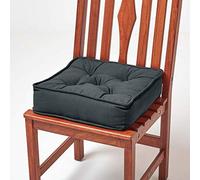 HOMESCAPES Coussin de Chaise Gris Ardoise matelassé avec Boutons capitonnés de 40 x 40 x 10 cm